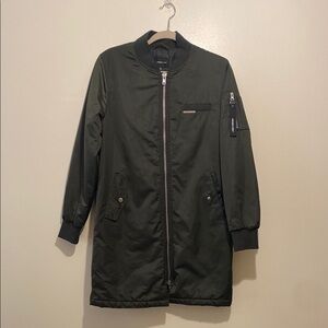 Members Only Dark Green Bomber Jacket. Size M
